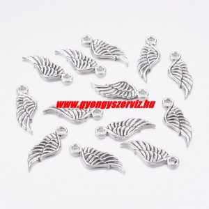 100db. Fém medál, fityegő. Angyalszárny. 21x7.5mm.