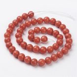 Jade ásványgyöngy. 8mm. Sötét narancs. 1 szál. (kb. 40cm)