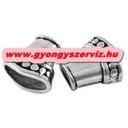   25db. Fém ékszer végzáró, tölcsér. Antik ezüst szín. 15.5x16x9.5mm. 