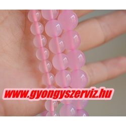 Rózsaszín achát ásványgyöngy. 10mm. 1 szál (40cm).