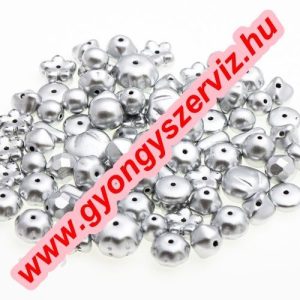 Cseh gyöngy. Ezüst. Mix.  50g.