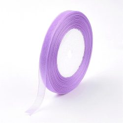   Leárazva !  Organza szalag. 10mm. Világoslila. 45.5m/tekercs.