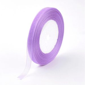 Leárazva !  Organza szalag. 10mm. Világoslila. 45.5m/tekercs.