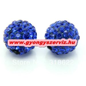 Shamballa gyöngy. Kristály gyöngy. 12mm.Sötétkék.  10db.