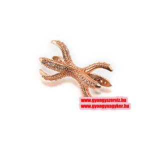 Kiárusítás! Cirkon kristályos köztes gyöngy. Sárkánykarom. Rózsaarany szín.
