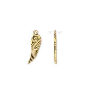  Angyalszárny. Medál, fityegő. Antik arany szín. 17x5mm. 100db.