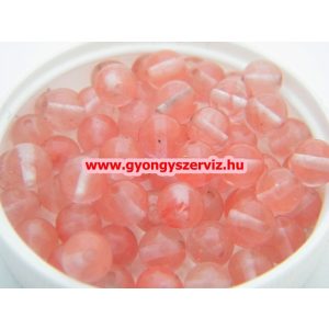 Cseresznyekvarc ásványgyöngy.  8mm. 1 szál, kb. 40cm.