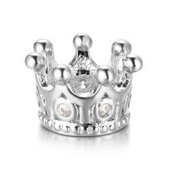   Kiárusítás! Cirkon korona. 10x7mm. Platina szín, fehér kristály.