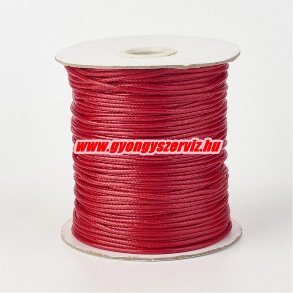 Viaszolt poliészter zsinór. 1mm. Sötétpiros. 160m/db.