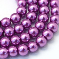100db. Üveg tekla gyöngy. 8mm. Világos lila.
