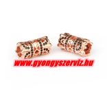 Kiárusítás! Cirkon köztes gyöngy. 15x8mm. Rózsaarany szín.