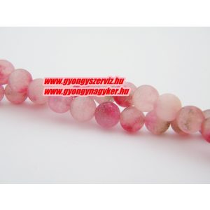 Achát gyöngy. 8mm. 1 szál. " Színes pink "