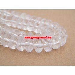 Hegyikristály ásványgyöngy lencse. 8x6mm.