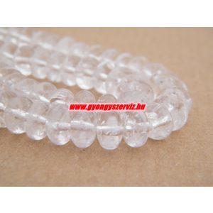 Hegyikristály ásványgyöngy lencse. 8x6mm.