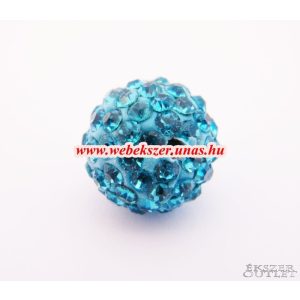 Shamballa gyöngy. Kristály gyöngy. 12mm. Türkizkék.  10db.
