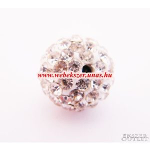 Shamballa gyöngy. Kristály gyöngy. 12mm. Kristály.  10db.