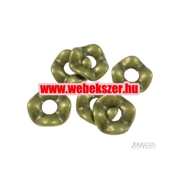 Fémgyöngy. Fém köztes gyöngy. 12.5x12.5x2.5mm. 100db.