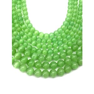 Jade ásványgyöngy. 8mm. Almazöld. 1 szál.