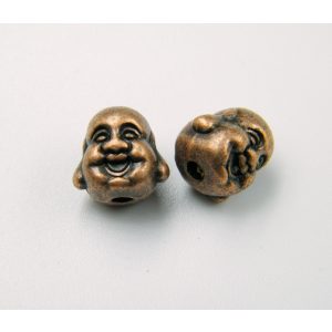 25db. Mosolygó buddha köztes gyöngy. Antik réz szín. 