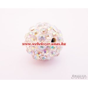 Shamballa gyöngy. Kristály gyöngy. 12mm.  Színjátszó.  10db.