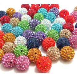 Shamballa gyöngy. 10mm,  mix. 100db/csomag.