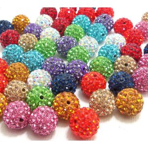Shamballa gyöngy. 10mm,  mix. 100db/csomag.