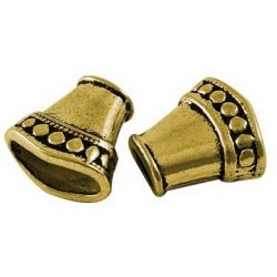   25db. Fém ékszer végzáró, tölcsér. Antik arany szín. 15.5x16x9.5mm. 