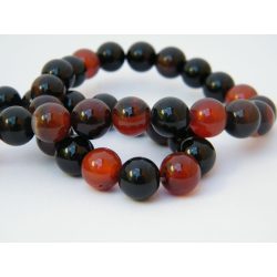   " Sötét mix " achát ásványgyöngy. 10mm.  1 szál.