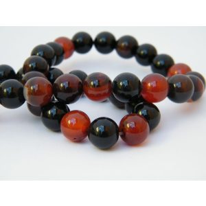 " Sötét mix " achát ásványgyöngy. 10mm.  1 szál.