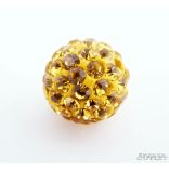 Shamballa gyöngy. 10 mm. Világos arany.  10db.