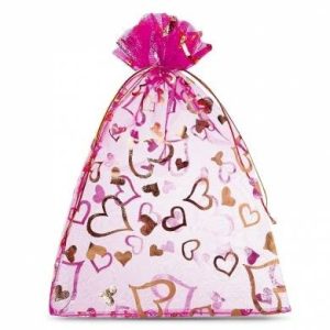 Organza tasak 9.5x12cm. Pink. 10db/csomag.