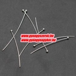 Gömbfejű szerelőpálca. 0.6x35mm. Ezüst szín. 100db.