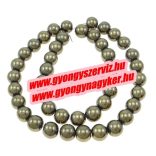 1 szál. Hematit ásványgyöngy. 6mm. Pirit.