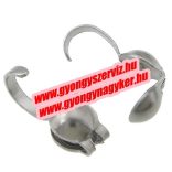 Acél csomófogó, csomó rejtő. 3.5x10mm. 100db.