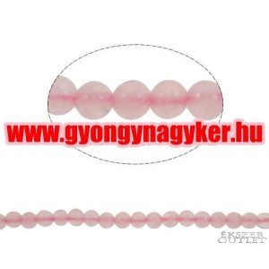 Rózsakvarc gyöngy. 4mm.   1 szál, kb. 40cm.