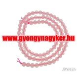 Rózsakvarc gyöngy. 4mm.   1 szál, kb. 40cm.