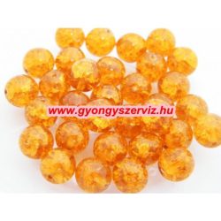 Cseh, roppantott üveggyöngy. 8mm. Borostyán. 50db/csomag.