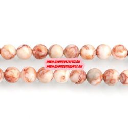 Barna selyemkő ásványgyöngy. 8mm. 1 szál. (kb. 40cm)