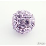 Shamballa gyöngy. 10 mm. Világos ametiszt.  10db.