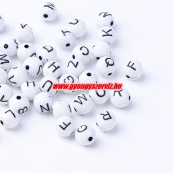 Műanyag betű gyöngy. 7-8 mm. 100db/csomag. Mix.
