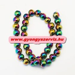 Hematit ásványgyöngy. 6mm. Szívárvány szín. 1 szál.