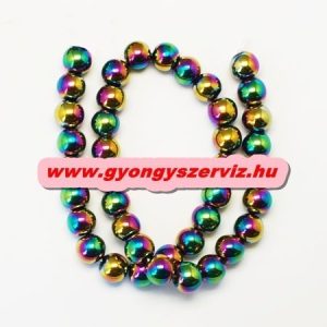Hematit ásványgyöngy. 6mm. Szívárvány szín. 1 szál.