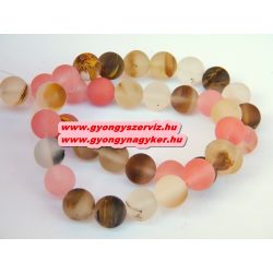 Matt dinnyekvarc ásványgyöngy. 10mm. 1 szál, kb. 40cm.