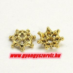 Gyöngykupak. 9x3mm. Antik arany szín.  100db.