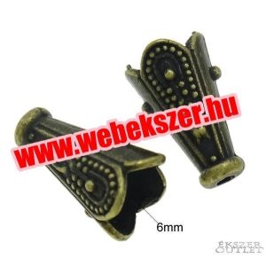 25db. Gyöngykupak. Tölcsér. 7x12x7.5mm. Antik bronz szín. 