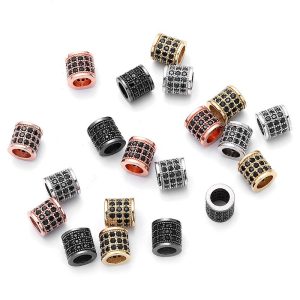 Kiárusítás! Cirkon kristályos köztes gyöngy. Fekete kristállyal, 4 színben.