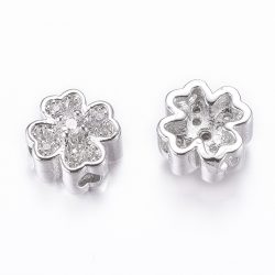 Kiárusítás! Cirkon lóhere köztes. Platina szín.