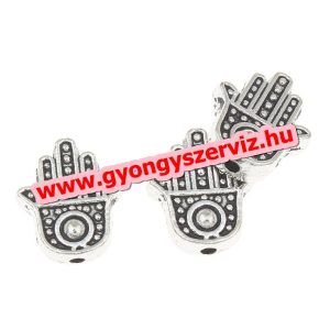 50db. Hamsa kéz. Köztes gyöngy, kreatív gyöngy. Fatime keze. 12x10mm. Antik ezüst szín.