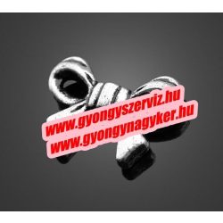    100db.  Masni. 13.4x9.5mm. Antik ezüst szín. Fémgyöngy, köztes gyöngy. 