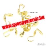 Csomófogó. Arany szín. 4x9x6mm.  100db.